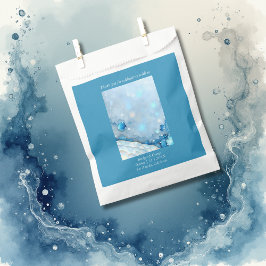 Luxuriöse Blue Watercolor Abstrakt Pearlescent Geschenktütchen
