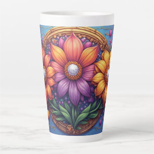 Luxuriöse Blume mit aufwendigem Rahmen Milchtasse