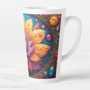 Luxuriöse Blume mit aufwendigem Rahmen Milchtasse