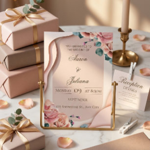 Luxuriöse Blumenhochzeits-Einladung Einladung