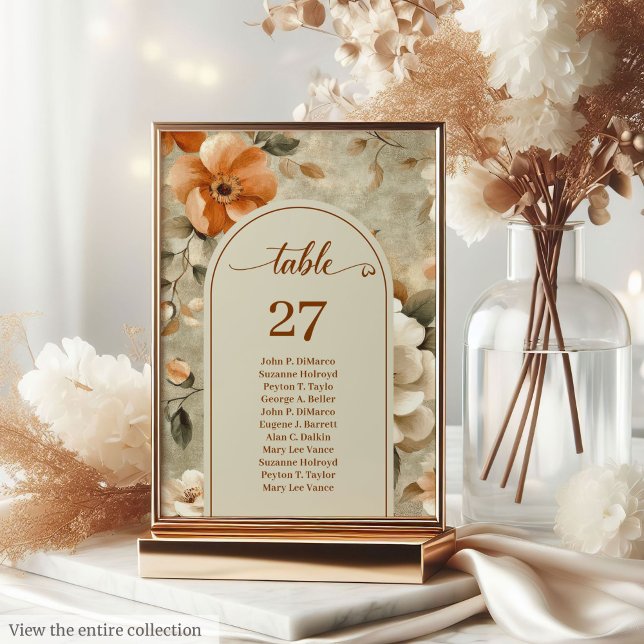 Luxuriöse Boho-Terrakotta-Beige-Oliv-Tischnummer Tischnummer (Luxurious Boho Terracotta Beige Olive Table Number)