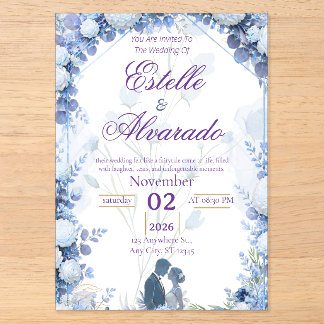 Luxuriöse botanische Hochzeitseinladung Acryleinladungen