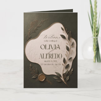 Luxuriöse botanische Hochzeitseinladung | Elegante Einladung