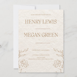 Luxuriöse botanische Hochzeitseinladung | Elegante Einladung