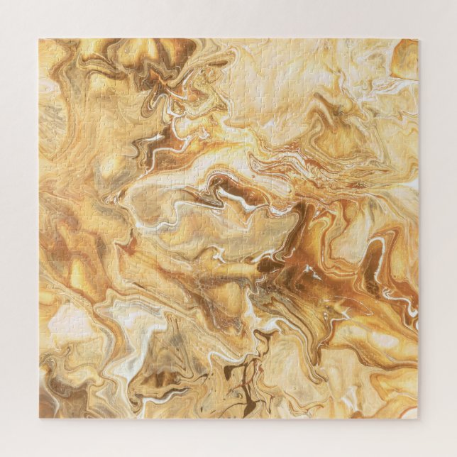 Luxuriöse Braun-Gold Aquarelle Kunst Puzzle (Vertikal)