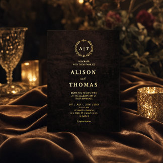 Luxuriöse braune Hochzeitseinladung aus Chocolate Folieneinladung