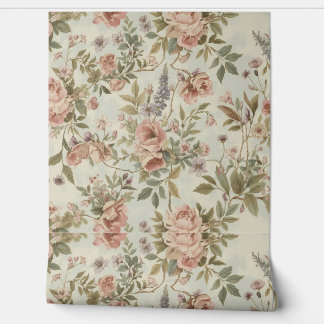 Luxuriöse britische Vintage-Klassiker mit floralem Tapete