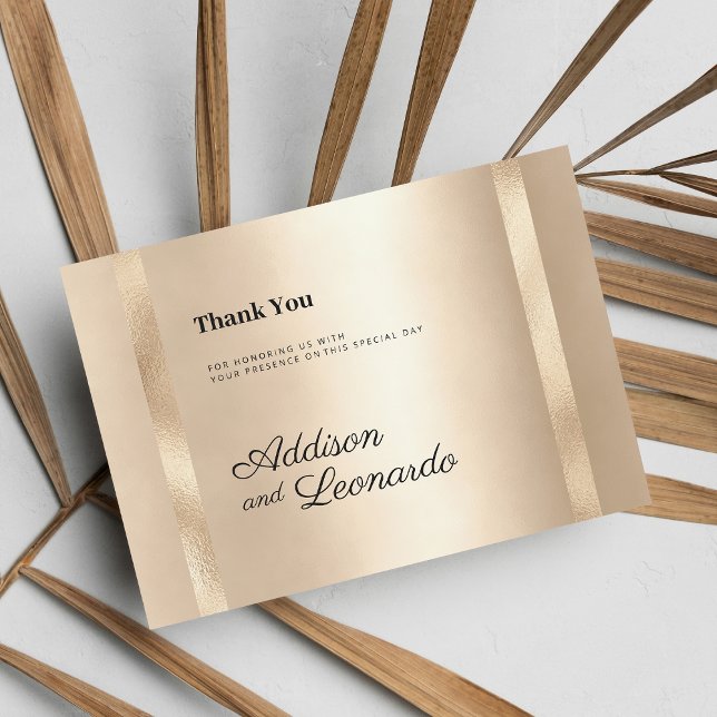 Luxuriöse Champagner Gold Glam minimalistisch Viel Einladung (Luxury champagne gold glam minimalist Thank You )
