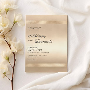 Luxuriöse Champagner Goldglasur minimalistische Ho Einladung
