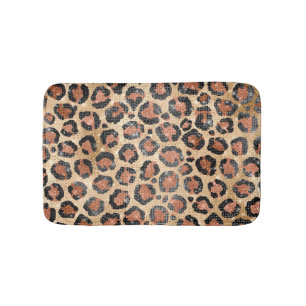 Luxuriöse Chic Gold Black Brown Leopard Animal Pri Badematte