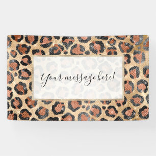 Luxuriöse Chic Gold Black Brown Leopard Animal Pri Banner