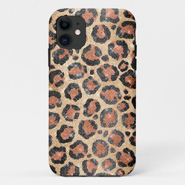 Luxuriöse Chic Gold Black Brown Leopard Animal Pri Case-Mate iPhone Hülle (Rückseite)