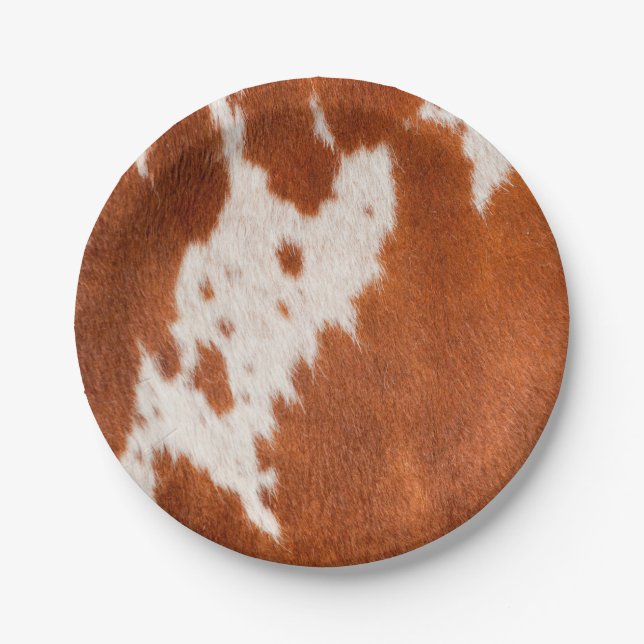 Luxuriöse Cowhide Animal Skin Drucktuch Kissen Pappteller (Vorderseite)