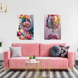 Luxuriöse Crystal Watercolor Bilderwand Sets