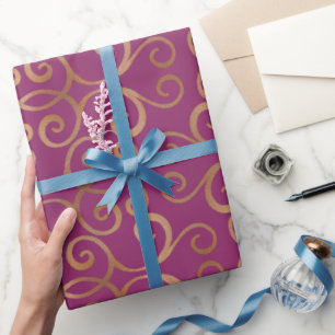 Luxuriöse Damask Pattern Geschenkpapier