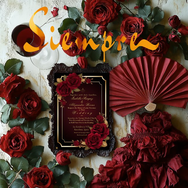 Luxuriöse Dark Burgundy Moody Rose Wedding Einladung (https://www.zazzle.com/z/s6nmc7ar?rf=238509546883191114
Elegant Burgundy Rose and Gold Invitation)