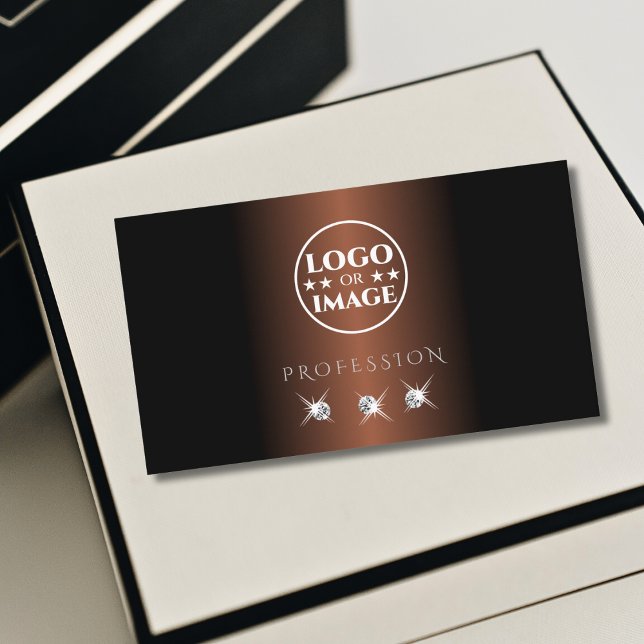 Luxuriöse dunkelbraune Silber Sparkle Diamonds Log Visitenkarte (Von Creator hochgeladen)