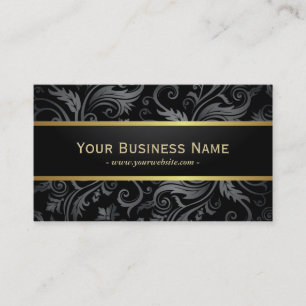 Luxuriöse dunkle Blumenmuster Business Card Visitenkarte