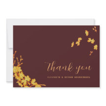 Luxuriöse Dunkle Burgund & Gold Blume Danke Karte
