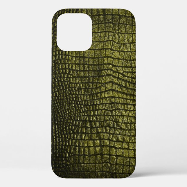 Luxuriöse dunkle Krokodillederstruktur. Case-Mate iPhone Hülle (Rückseite)