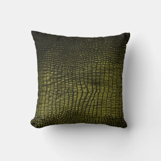 Luxuriöse dunkle Krokodillederstruktur. Kissen