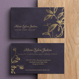 Luxuriöse, dunkle, lila Imitate Goldfolienfolien Visitenkarte