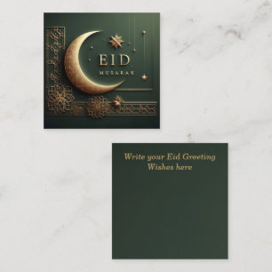 Luxuriöse Eid Mubarak-Grüße in Grün Mitteilungskarte