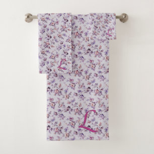 Luxuriöse Elegant Floral (A-Z) Badetuch Set