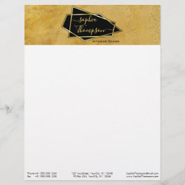 Luxuriöse Elegant Gold Glitzer Marmorschrift Briefbogen