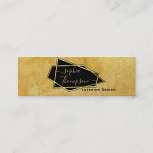 Luxuriöse Elegant Gold Glitzer Marmorschrift Mini Visitenkarte