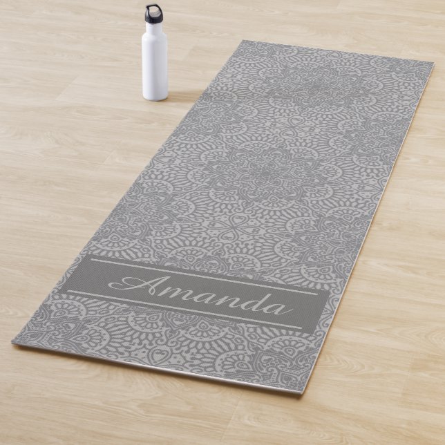 Luxuriöse Elegant Gray Black Pattern Designname Yo Yogamatte (Beispiel)