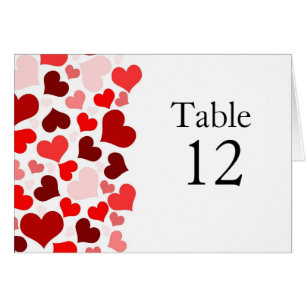 Luxuriöse Elegant Red Hearts Table Karte