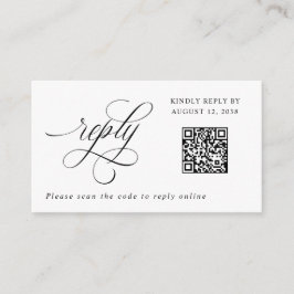 Luxuriöse Elegant Small UAWG QR Code Wedding Antwo Begleitkarte
