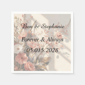 Luxuriöse elegante botanische Hochzeitsserviette Serviette