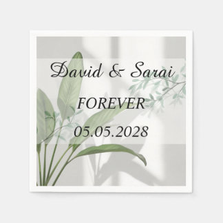 Luxuriöse elegante botanische Hochzeitsserviette Serviette