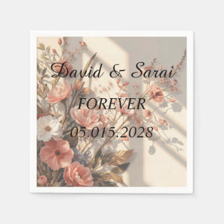 Luxuriöse elegante botanische Hochzeitsserviette Serviette