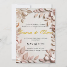 Luxuriöse elegante florale Hochzeitseinladung