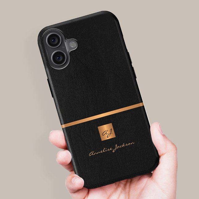 Luxuriöse elegante goldfarbene Monogramm-Bezeichnu Case-Mate iPhone Hülle (Von Creator hochgeladen)