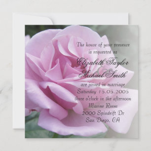 Luxuriöse Elegante Lila Rose Hochzeit Einladung