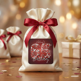 Luxuriöse Elegante Rubinrote Diamanten 65. Geburts Quadratischer Aufkleber