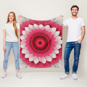 Luxuriöse Fleece & Sherpa Blanket - Rot, Rosa