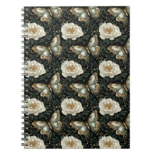 Luxuriöse Floral & Butterfly Nahtloses Muster Notizblock
