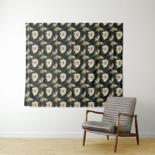 Luxuriöse Floral & Butterfly Nahtloses Muster Wandteppich