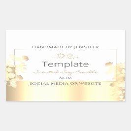 Luxuriöse Floral Product Packaging Labels White Go Rechteckiger Aufkleber