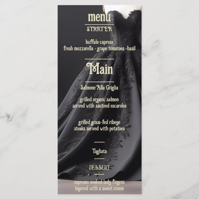 Luxuriöse Floral Wedding Invitation Suite Menükarte (Vorderseite)