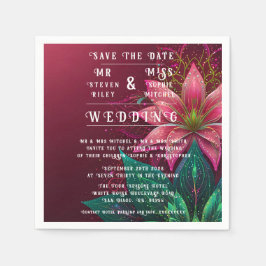 Luxuriöse Floral Wedding Invitation Suite Serviette
