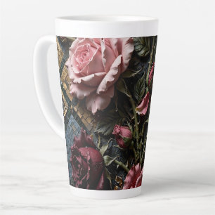 Luxuriöse florale Dekoration  Milchtasse