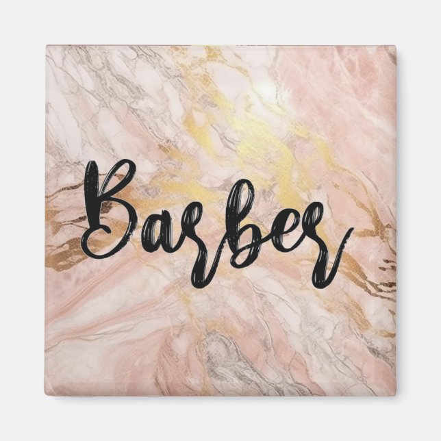 Luxuriöse Fluid Art: Marble-Tinte Fusion Barber Magnet (Vorne)