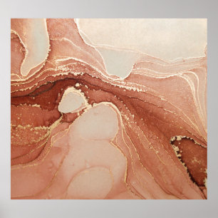 Luxuriöse Fluid Art: Marmortinte Fusion Poster