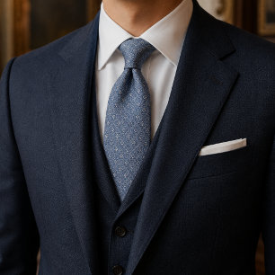 Luxuriöse französischblaue Jacquard-Krawatte Alt Krawatte